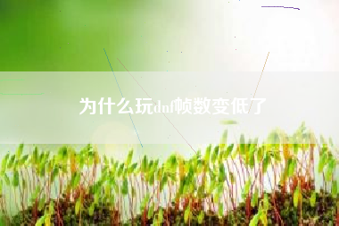 为什么玩dnf帧数变低了