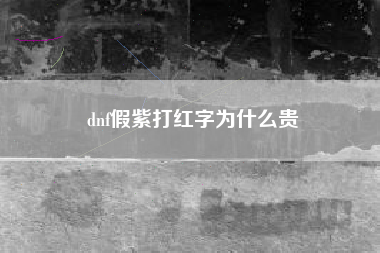 dnf假紫打红字为什么贵