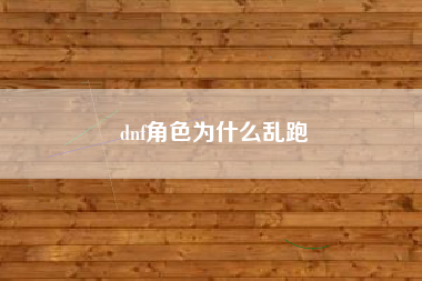 dnf角色为什么乱跑