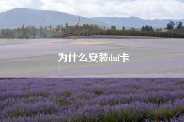 为什么安装dnf卡