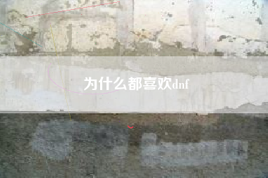 为什么都喜欢dnf