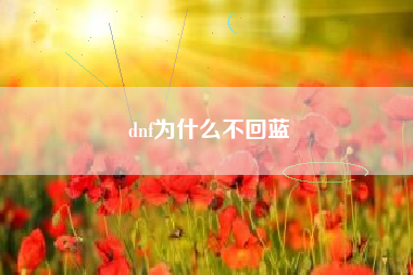 dnf为什么不回蓝