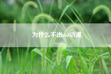 为什么不出dnf动漫