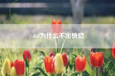 dnf为什么不出恍惚