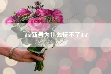 dnf新号为什么玩不了dnf