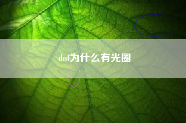 dnf为什么有光圈