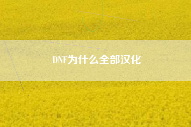 DNF为什么全部汉化