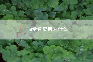 dnf全套史诗为什么