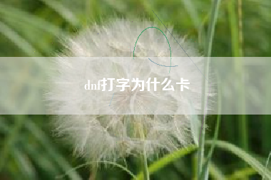 dnf打字为什么卡