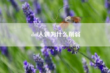 dnf人偶为什么削弱