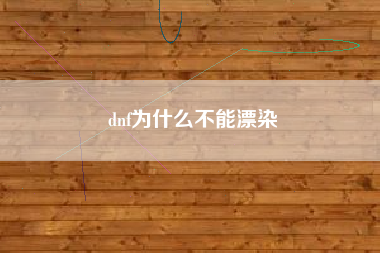 dnf为什么不能漂染