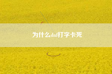 为什么dnf打字卡死