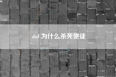 dnf 为什么杀死使徒