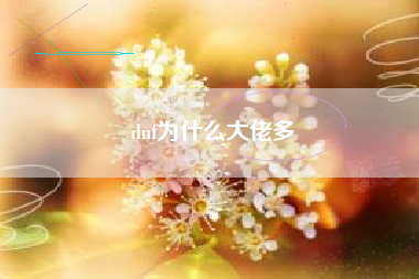 dnf为什么大佬多