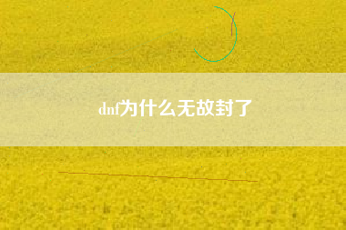 dnf为什么无故封了