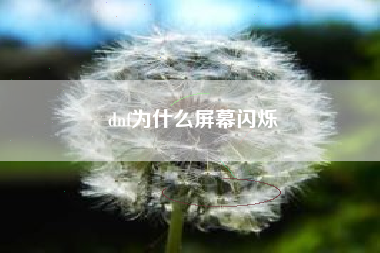 dnf为什么屏幕闪烁