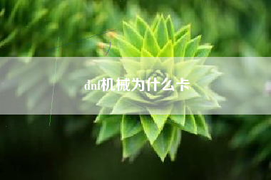 dnf机械为什么卡