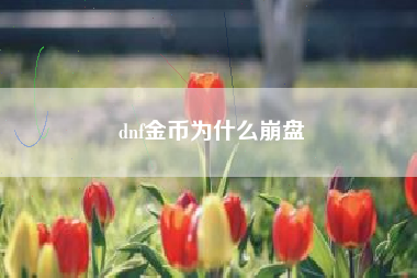 dnf金币为什么崩盘