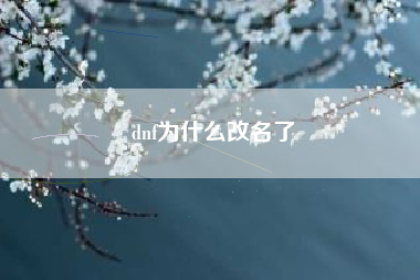 dnf为什么改名了