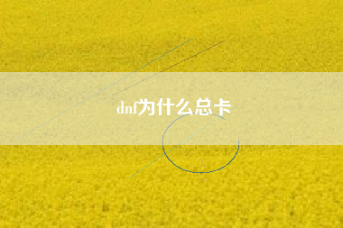 dnf为什么总卡