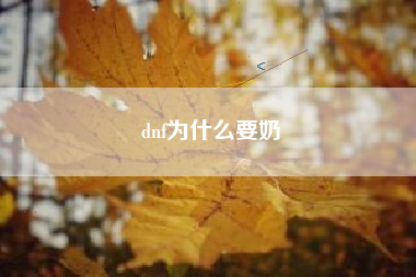 dnf为什么要奶
