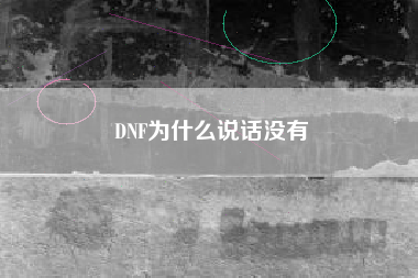 DNF为什么说话没有