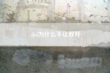 dnf为什么不让双开