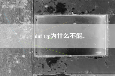 dnf tgp为什么不能