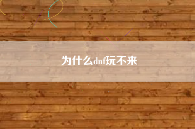 为什么dnf玩不来