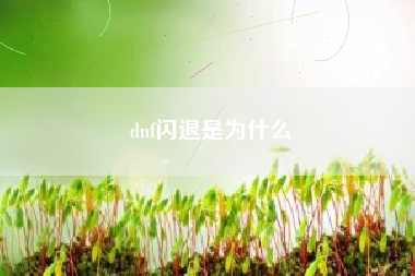 dnf闪退是为什么