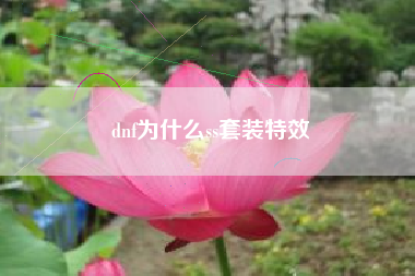 dnf为什么ss套装特效