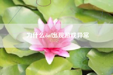 为什么dnf出现游戏异常