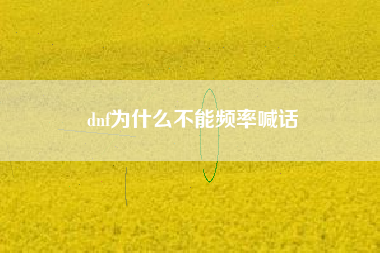 dnf为什么不能频率喊话