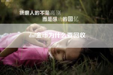 dnf金币为什么要回收