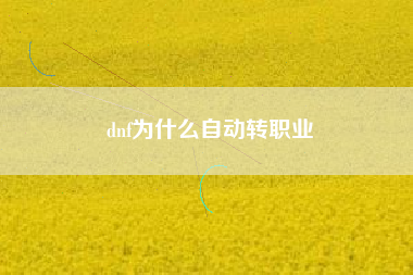 dnf为什么自动转职业