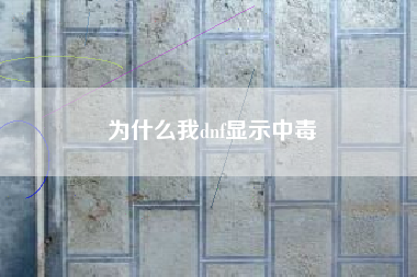 为什么我dnf显示中毒