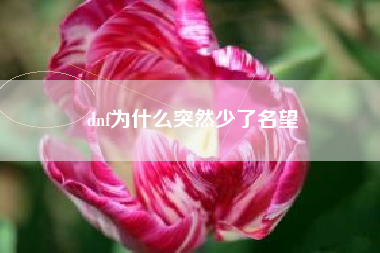 dnf为什么突然少了名望