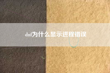 dnf为什么显示进程错误