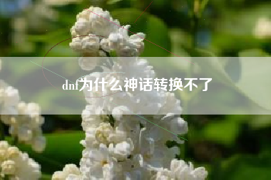 dnf为什么神话转换不了