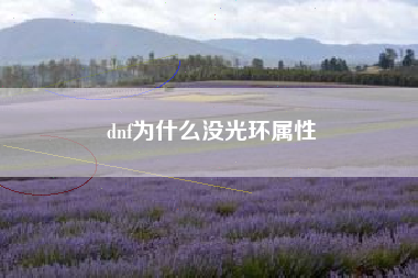 dnf为什么没光环属性