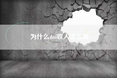为什么dnf收入这么高