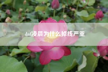 dnf凌晨为什么掉线严重
