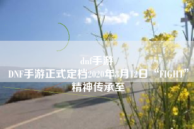 dnf手游 
DNF手游正式定档2020年8月12日“FIGHT”精神传承至