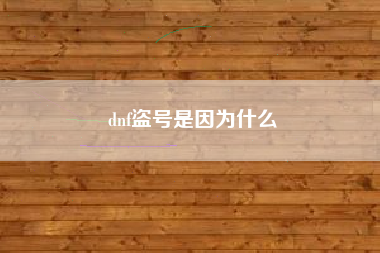 dnf盗号是因为什么