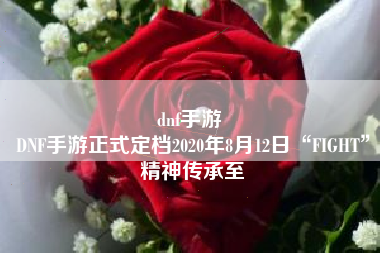 dnf手游 
DNF手游正式定档2020年8月12日“FIGHT”精神传承至
