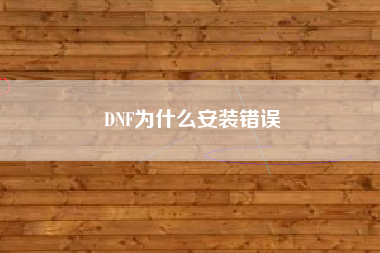 DNF为什么安装错误