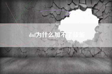 dnf为什么加不了技能
