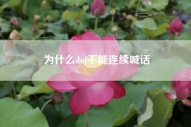 为什么dnf不能连续喊话