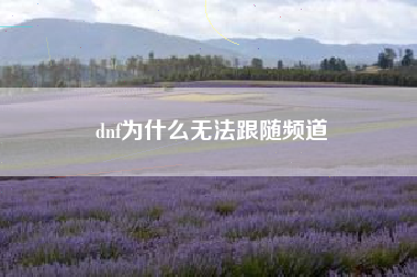 dnf为什么无法跟随频道