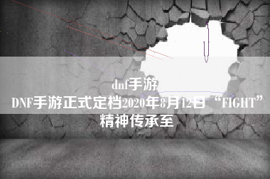 dnf手游 
DNF手游正式定档2020年8月12日“FIGHT”精神传承至
